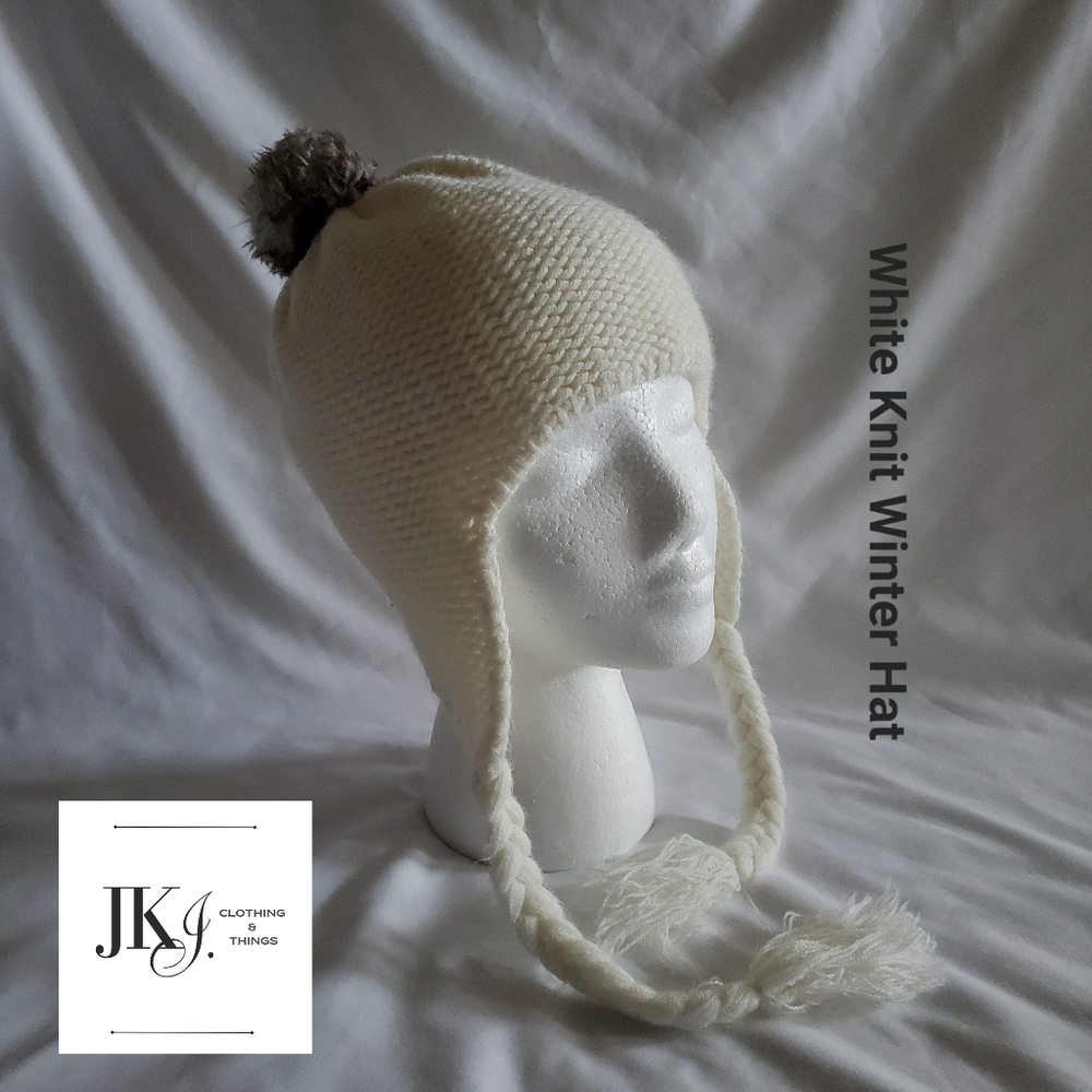 Winter Knit Hat With Pompoms
